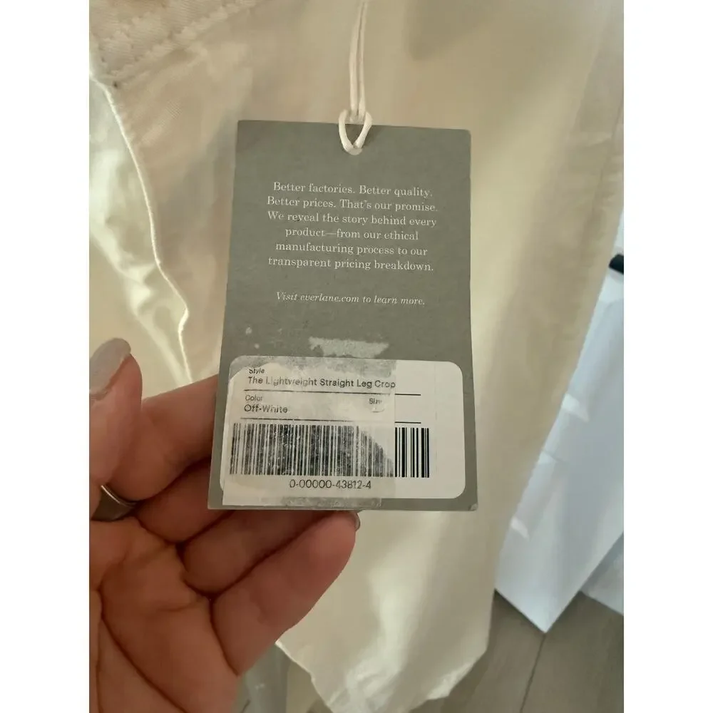 Everlane The Lightweight‎ Straight Leg Crop Off White Size 14